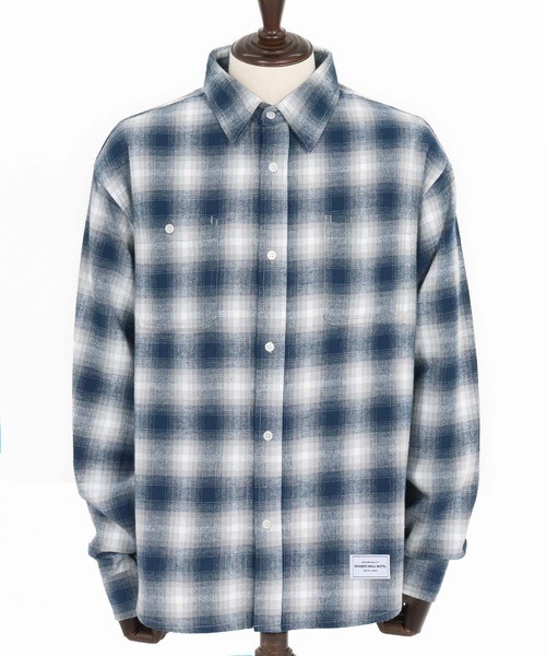 WONDER WALL MOTEL（ワンダーウォールモーテル）の「ms6138- CHECK SHIRT チェックシャツ（シャツ/ブラウス・メンズ・ブルー/ブラウン/グレー・S/M/L/XL）」の12枚目の写真