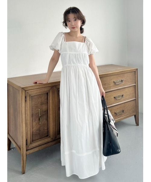 新品スナイデル☆パフスリワンピース　オフショルダー フリル オフショルパフスリワンピース(マキシ・ロングワンピース