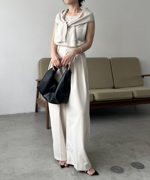 CAPRICIEUX LE'MAGE（カプリシューレマージュ）の「肩掛けデザインニット（ニット/セーター・レディース・ピンク/ホワイト系その他/ブラック・FREE）」の20枚目の写真