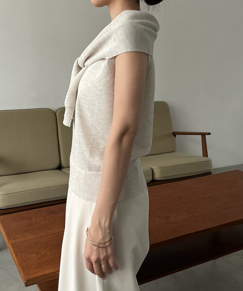 CAPRICIEUX LE'MAGE（カプリシューレマージュ）の「肩掛けデザインニット（ニット/セーター・レディース・ピンク/ホワイト系その他/ブラック・FREE）」の18枚目の写真