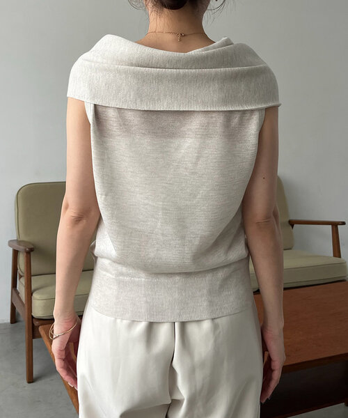 CAPRICIEUX LE'MAGE（カプリシューレマージュ）の「肩掛けデザインニット（ニット/セーター・レディース・ピンク/ホワイト系その他/ブラック・FREE）」の17枚目の写真