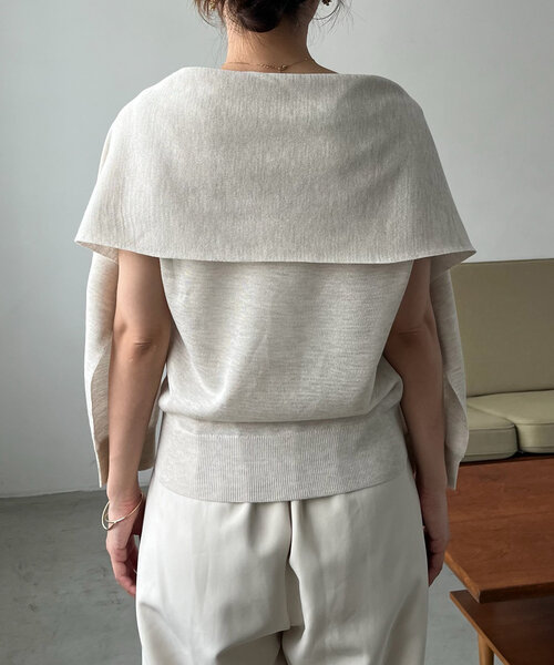 CAPRICIEUX LE'MAGE（カプリシューレマージュ）の「肩掛けデザインニット（ニット/セーター・レディース・ピンク/ホワイト系その他/ブラック・FREE）」の16枚目の写真