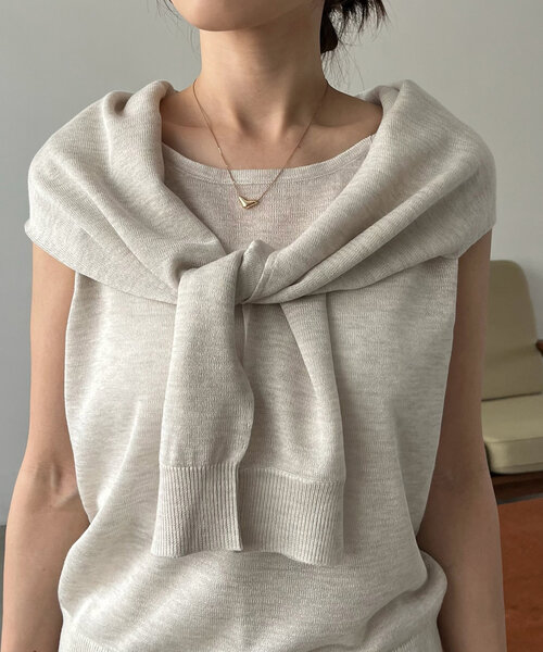 CAPRICIEUX LE'MAGE（カプリシューレマージュ）の「肩掛けデザインニット（ニット/セーター・レディース・ピンク/ホワイト系その他/ブラック・FREE）」の15枚目の写真