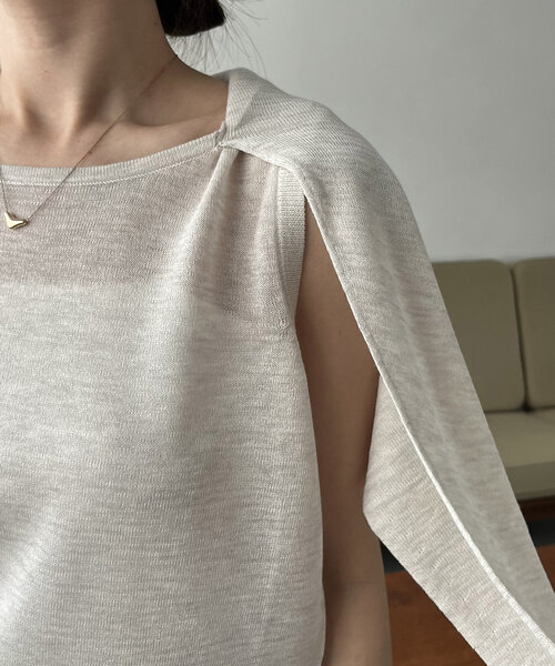 CAPRICIEUX LE'MAGE（カプリシューレマージュ）の「肩掛けデザインニット（ニット/セーター・レディース・ピンク/ホワイト系その他/ブラック・FREE）」の14枚目の写真