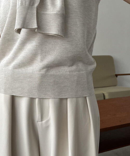 CAPRICIEUX LE'MAGE（カプリシューレマージュ）の「肩掛けデザインニット（ニット/セーター・レディース・ピンク/ホワイト系その他/ブラック・FREE）」の12枚目の写真