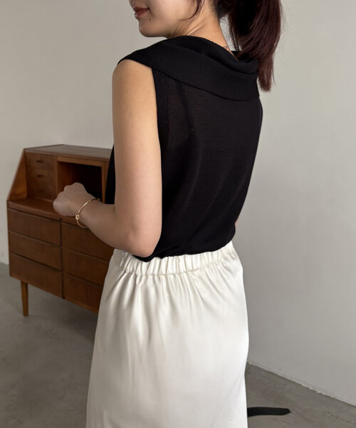 CAPRICIEUX LE'MAGE（カプリシューレマージュ）の「肩掛けデザインニット（ニット/セーター・レディース・ピンク/ホワイト系その他/ブラック・FREE）」の22枚目の写真