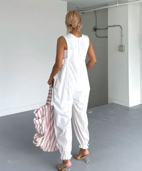 ナイロンノースリーブジャンプスーツ（つなぎ/オールインワン）｜CHERI