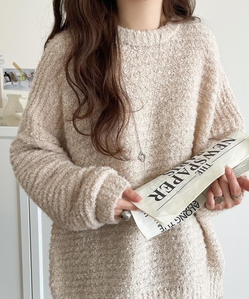 classicalelf(クラシカルエルフ)の「ふんわり愛されスタイル♪前後2wayヘンリーネックニット(長袖)(ニット/セーター・レディース・ライトグレー/オフホワイト/チャコール/ベージュ/ブラック・LARGE/MEDIUM/X-LARGE/SMALL)」の5枚目の写真