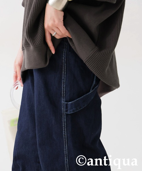 antiqua（アンティカ）の「コーデセット　カフタンワッフルトップス×ベルトデニムパンツ（Tシャツ/カットソー・レディース・オートミール/スミクロ/ブルー/ブラック・SMALL/MEDIUM/LARGE/X-LARGE）」の21枚目の写真