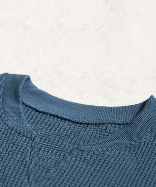 antiqua（アンティカ）の「コーデセット　カフタンワッフルトップス×ベルトデニムパンツ（Tシャツ/カットソー・レディース・オートミール/スミクロ/ブルー/ブラック・SMALL/MEDIUM/LARGE/X-LARGE）」の6枚目の写真