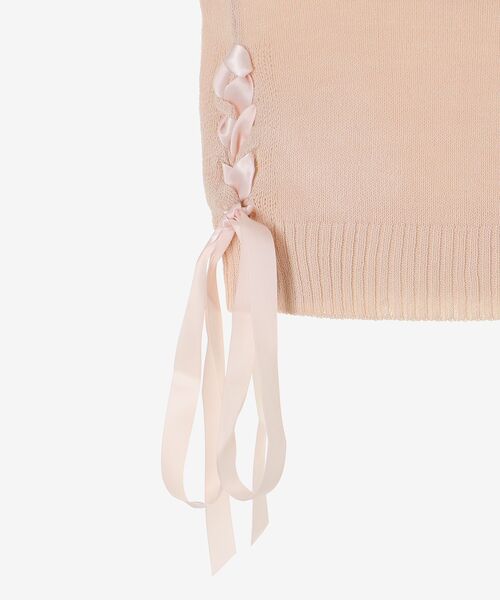 MAJESTIC LEGON(マジェスティックレゴン)の「レースアップオフショルニット(ニット/セーター・レディース・アイボリー/グレー/チャコールグレー/ピンク・MEDIUM)」の17枚目の写真