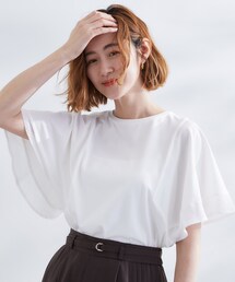 ◆【UVカット/二の腕カバー】1枚で着映えするフレアスリーブデザイン