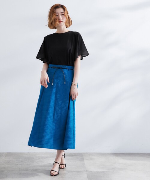 grove（グローブ）の「◆【UVカット/二の腕カバー】1枚で着映えするフレアスリーブデザイン（Tシャツ/カットソー・レディース・ブラック/オフホワイト/ピンク/カーキ・03/02/01/04/05）」の11枚目の写真