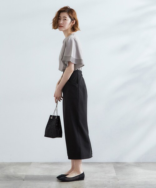 grove（グローブ）の「◆【UVカット/二の腕カバー】1枚で着映えするフレアスリーブデザイン（Tシャツ/カットソー・レディース・ブラック/オフホワイト/ピンク/カーキ・03/02/01/04/05）」の15枚目の写真