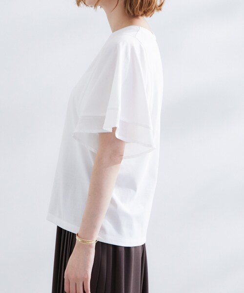 grove（グローブ）の「◆【UVカット/二の腕カバー】1枚で着映えするフレアスリーブデザイン（Tシャツ/カットソー・レディース・ブラック/オフホワイト/ピンク/カーキ・03/02/01/04/05）」の22枚目の写真