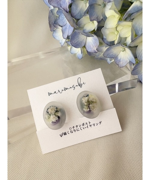 tone（トーン）の「【marumusubi】oval botanicalイヤリング(MA)（イヤリング・レディース・シルバー・FREE）」の2枚目の写真