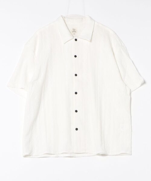 Revo.(レボ)の「Revo. ジオメストライプ セミオープンカラー シアーシャツ(シャツ/ブラウス・メンズ・ブラック/ホワイト/ブラウン・2/1)」の12枚目の写真