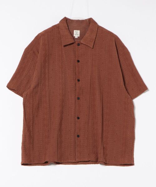 Revo.(レボ)の「Revo. ジオメストライプ セミオープンカラー シアーシャツ(シャツ/ブラウス・メンズ・ブラック/ホワイト/ブラウン・2/1)」の14枚目の写真