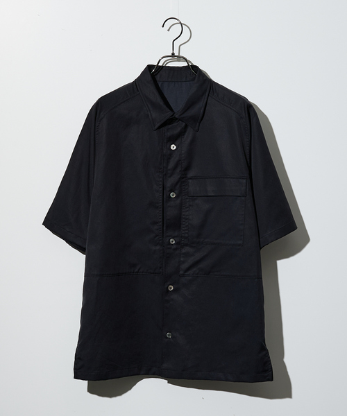 DESIGNWORKS（デザインワークス）の「【セットアップ対応】フィブリル パッチワーク 半袖シャツ（シャツ/ブラウス・メンズ・ブラック・46/48/50）」の9枚目の写真