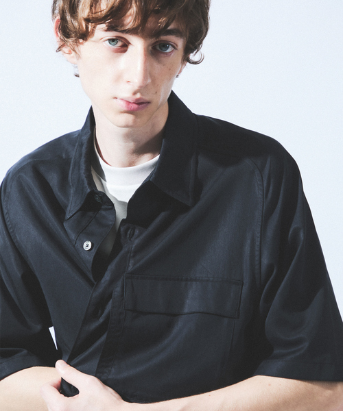 DESIGNWORKS（デザインワークス）の「【セットアップ対応】フィブリル パッチワーク 半袖シャツ（シャツ/ブラウス・メンズ・ブラック・46/48/50）」の12枚目の写真