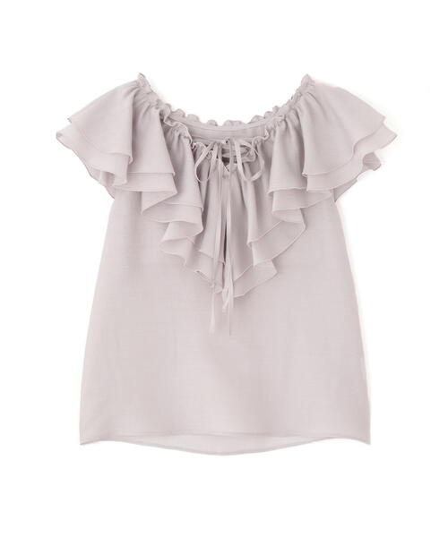 PROPORTION BODY DRESSING(プロポーションボディドレッシング)の「フロントリボンシアーブラウス / 1215210707(シャツ/ブラウス・レディース・グレー/ブラウン/グレー系その他・FREE)」の4枚目の写真