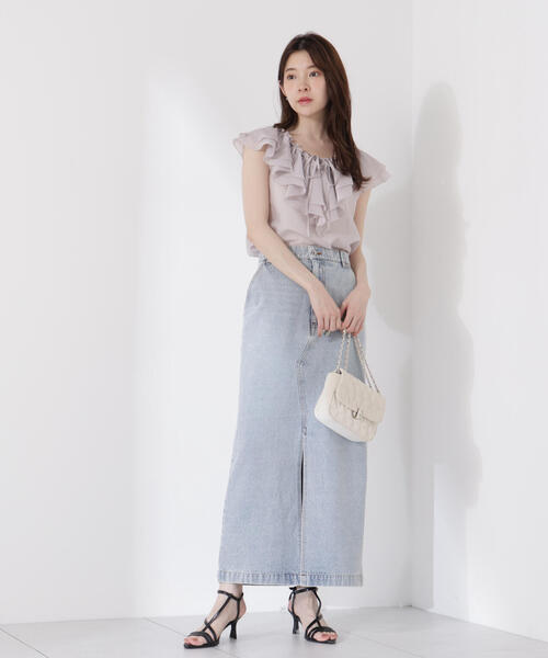 PROPORTION BODY DRESSING(プロポーションボディドレッシング)の「フロントリボンシアーブラウス / 1215210707(シャツ/ブラウス・レディース・グレー/ブラウン/グレー系その他・FREE)」の14枚目の写真