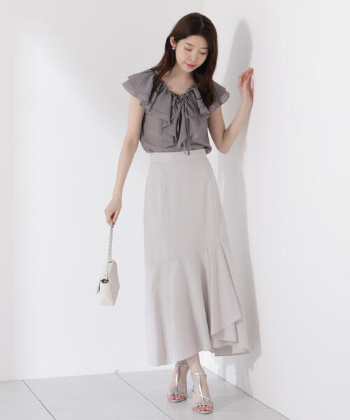 PROPORTION BODY DRESSING(プロポーションボディドレッシング)の「フロントリボンシアーブラウス / 1215210707(シャツ/ブラウス・レディース・グレー/ブラウン/グレー系その他・FREE)」の21枚目の写真