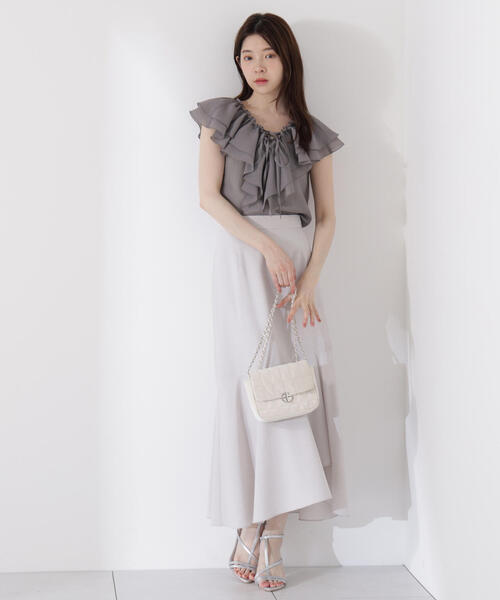 PROPORTION BODY DRESSING(プロポーションボディドレッシング)の「フロントリボンシアーブラウス / 1215210707(シャツ/ブラウス・レディース・グレー/ブラウン/グレー系その他・FREE)」の22枚目の写真