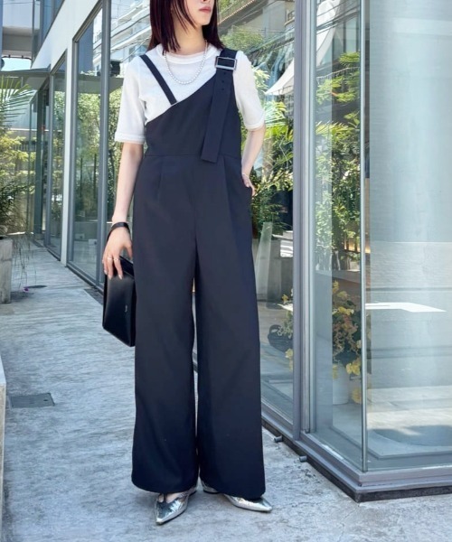 LOVELESS（ラブレス）の「アシンメトリーサロペット（サロペット/オーバーオール・レディース・ブラック/ベージュ系その他・36/34）」の3枚目の写真