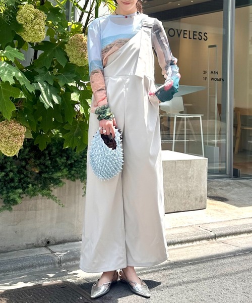 LOVELESS（ラブレス）の「アシンメトリーサロペット（サロペット/オーバーオール・レディース・ブラック/ベージュ系その他・36/34）」の7枚目の写真