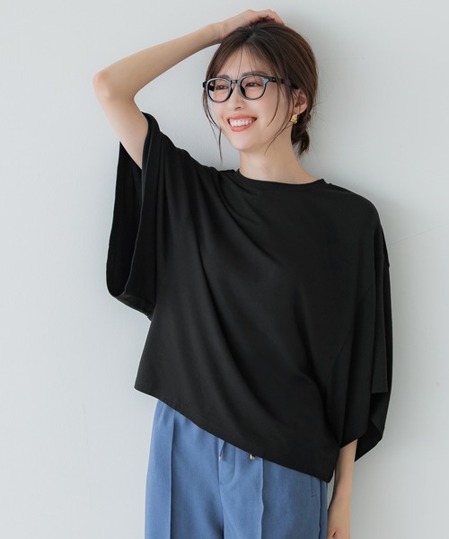 coca（coca）（コカ）の「ワイドスリーブトップス（Tシャツ/カットソー・レディース・ブラック/グレイッシュベージュ・S/M/L）」の8枚目の写真