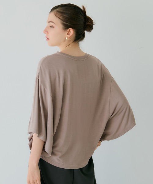 coca（coca）（コカ）の「ワイドスリーブトップス（Tシャツ/カットソー・レディース・ブラック/グレイッシュベージュ・S/M/L）」の12枚目の写真
