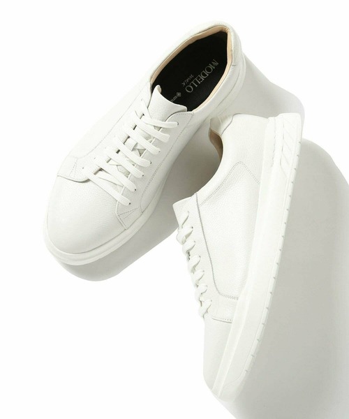 MEN'S BIGI(メンズビギ)の「【MODELLO/モデロ】GORETEX 別注 レザースニーカー<防水・抗菌・抗ウイルス加工・抗カビ・防臭・消臭>(スニーカー・メンズ・ホワイト/ブラック・01/03/02)」の5枚目の写真