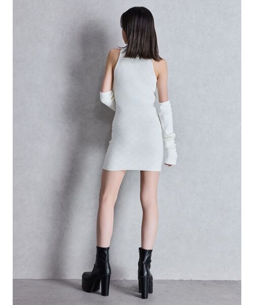 GYDA（ジェイダ）の「ラメアーガイルアメスリニットワンピース（ワンピース・レディース・オフホワイト/ブラック・FREE）」の5枚目の写真