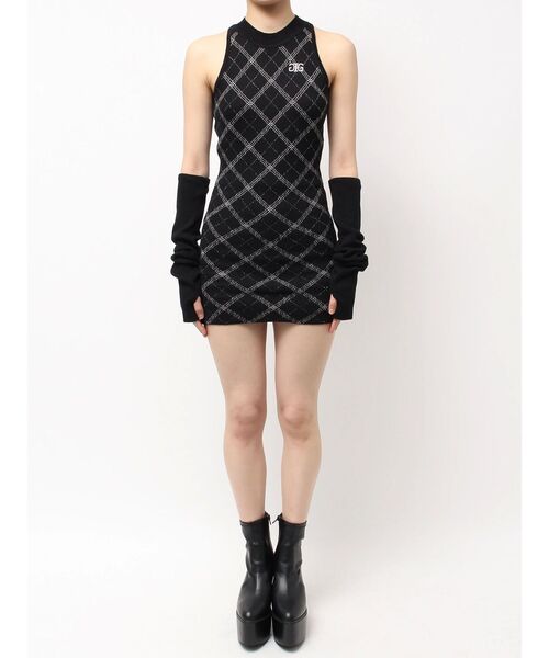 GYDA（ジェイダ）の「ラメアーガイルアメスリニットワンピース（ワンピース・レディース・オフホワイト/ブラック・FREE）」の14枚目の写真