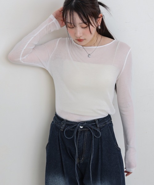 Bab(バブ)の「バックドレープデザイントップス(Tシャツ/カットソー・レディース・ブラック/グレー/オフホワイト・M)」の4枚目の写真