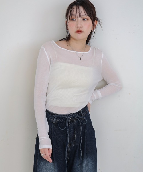 Bab(バブ)の「バックドレープデザイントップス(Tシャツ/カットソー・レディース・ブラック/グレー/オフホワイト・M)」の6枚目の写真