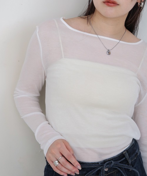Bab(バブ)の「バックドレープデザイントップス(Tシャツ/カットソー・レディース・ブラック/グレー/オフホワイト・M)」の8枚目の写真