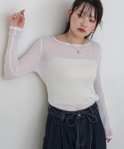Bab(バブ)の「バックドレープデザイントップス(Tシャツ/カットソー・レディース・ブラック/グレー/オフホワイト・M)」の11枚目の写真