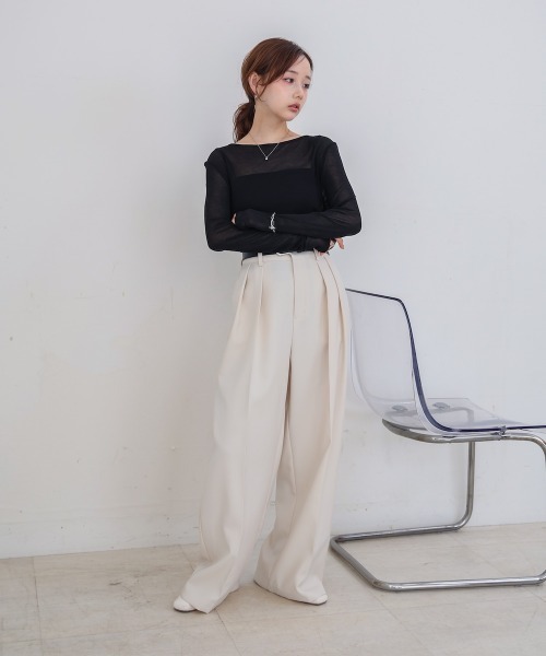 Bab(バブ)の「バックドレープデザイントップス(Tシャツ/カットソー・レディース・ブラック/グレー/オフホワイト・M)」の21枚目の写真