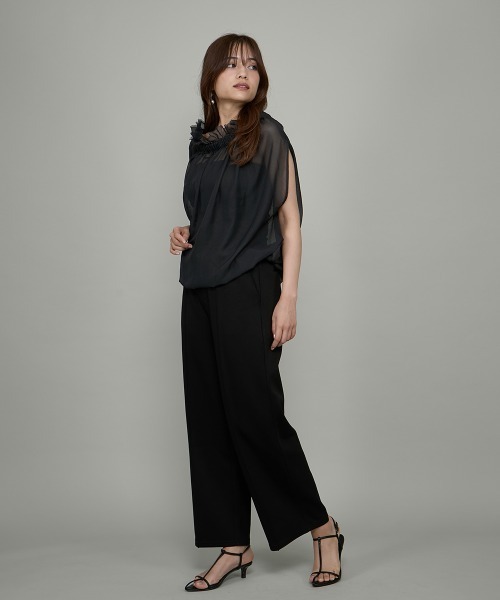 QUEENS COURT(クイーンズコート)の「クールメッシュギャザートップス≪手洗い可能≫(シャツ/ブラウス・レディース・オフホワイト/ベージュ/チャコールグレー・M)」の10枚目の写真