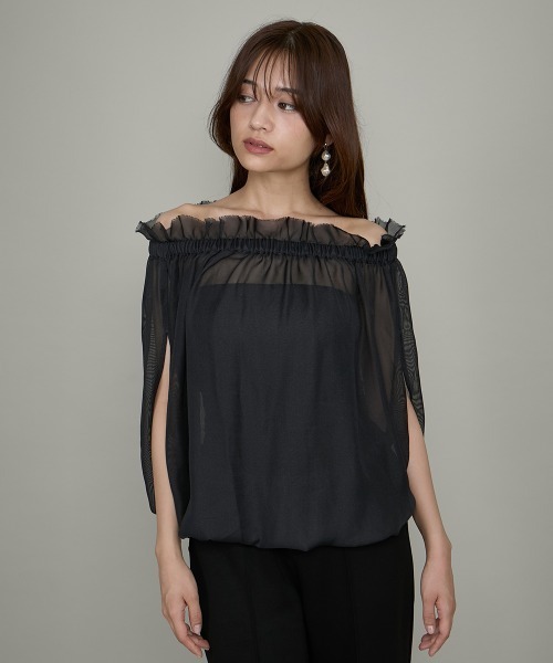 QUEENS COURT(クイーンズコート)の「クールメッシュギャザートップス≪手洗い可能≫(シャツ/ブラウス・レディース・オフホワイト/ベージュ/チャコールグレー・M)」の9枚目の写真