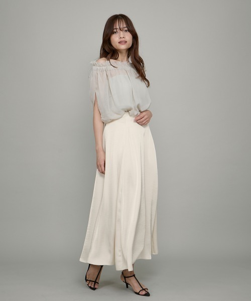 QUEENS COURT(クイーンズコート)の「クールメッシュギャザートップス≪手洗い可能≫(シャツ/ブラウス・レディース・オフホワイト/ベージュ/チャコールグレー・M)」の12枚目の写真