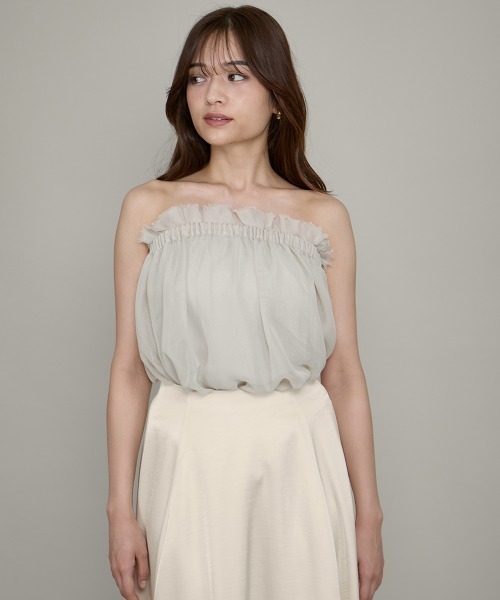 QUEENS COURT(クイーンズコート)の「クールメッシュギャザートップス≪手洗い可能≫(シャツ/ブラウス・レディース・オフホワイト/ベージュ/チャコールグレー・M)」の18枚目の写真