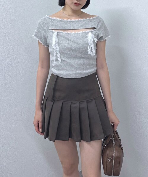 mline（エムライン）の「[mline]バストリボンカットソー（Tシャツ/カットソー・レディース・ネイビー/グレー/ピンク・FREE）」の7枚目の写真