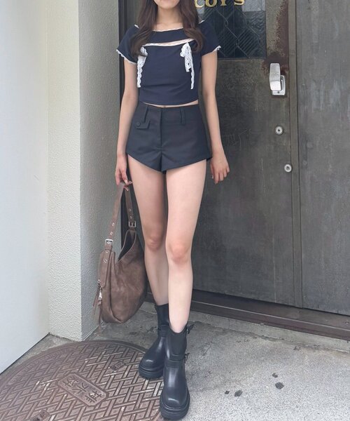 mline（エムライン）の「[mline]バストリボンカットソー（Tシャツ/カットソー・レディース・ネイビー/グレー/ピンク・FREE）」の11枚目の写真