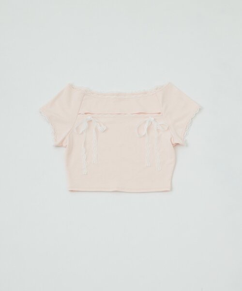 mline（エムライン）の「[mline]バストリボンカットソー（Tシャツ/カットソー・レディース・ネイビー/グレー/ピンク・FREE）」の16枚目の写真