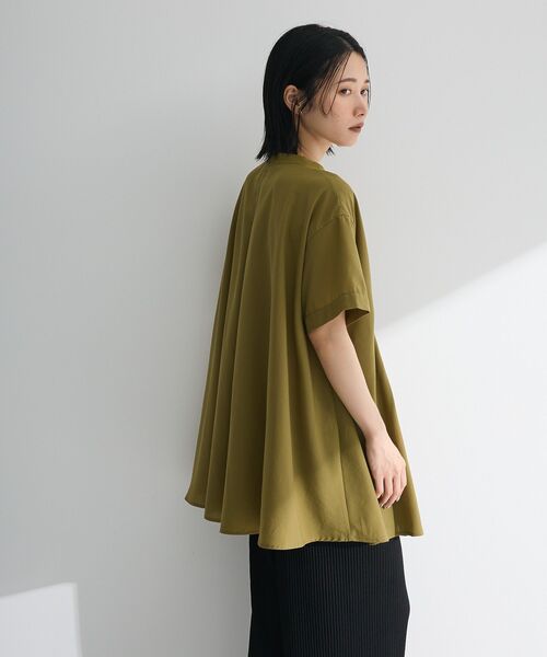 Green　Parks（グリーンパークス）の「ウエストタックシャツチュニック（チュニック・レディース・オフホワイト/ブラック/オリーブ/テラコッタ・FREE）」の10枚目の写真