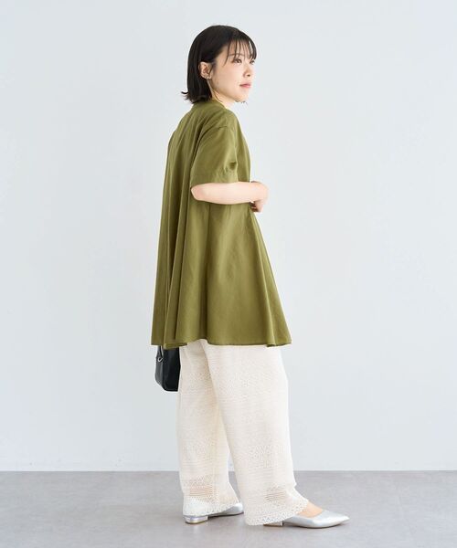 Green　Parks（グリーンパークス）の「ウエストタックシャツチュニック（チュニック・レディース・オフホワイト/ブラック/オリーブ/テラコッタ・FREE）」の20枚目の写真