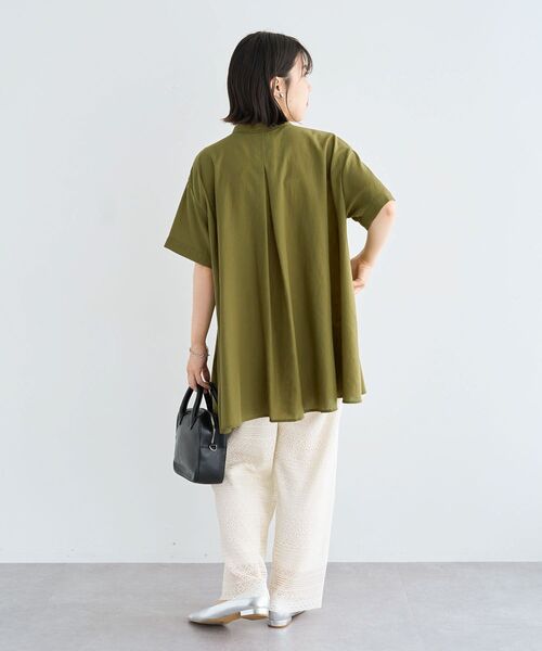 Green　Parks（グリーンパークス）の「ウエストタックシャツチュニック（チュニック・レディース・オフホワイト/ブラック/オリーブ/テラコッタ・FREE）」の21枚目の写真